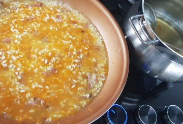 RISOTTO ZUCCA E SPECK preparazione 8